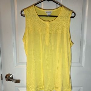 Liz Claiborne Yellow Tank Top Lace Women’s Blouse M